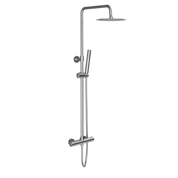 alonidouchesetchroom1 Aloni Optima Rondo Regendoucheset met Thermostaatkraan - Chroom