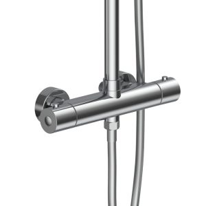 alonidouchesetchroom2 Aloni Optima Rondo Regendoucheset met Thermostaatkraan - Chroom