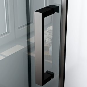Rimo complete douchecabine met draaideur - omkeerbaar - 80x215x80 cm - mat zwart - helder glas