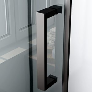 Rimo complete douchecabine met draaideur - omkeerbaar - 80x215x80 cm - mat zwart - helder glas