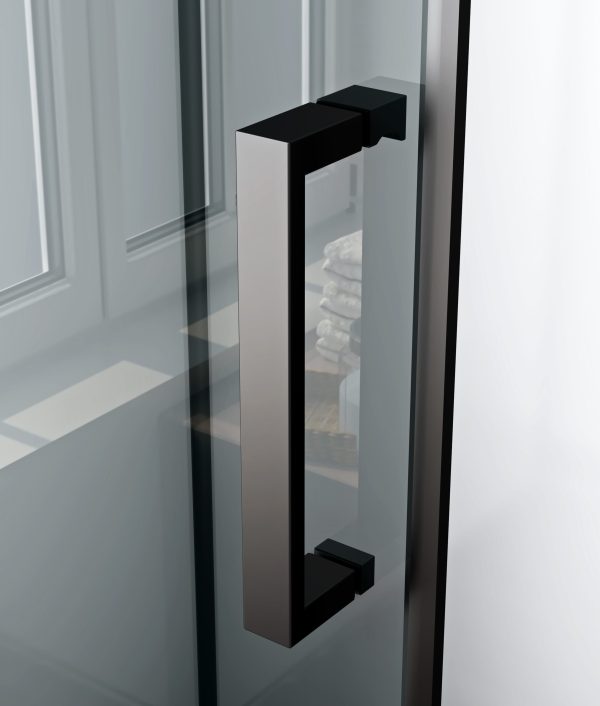 Rimo complete douchecabine met draaideur - omkeerbaar - 80x215x80 cm - mat zwart - helder glas