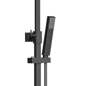 Aloni optima quadro regendoucheset - thermostatisch - opbouw - belgaqua - mat zwart