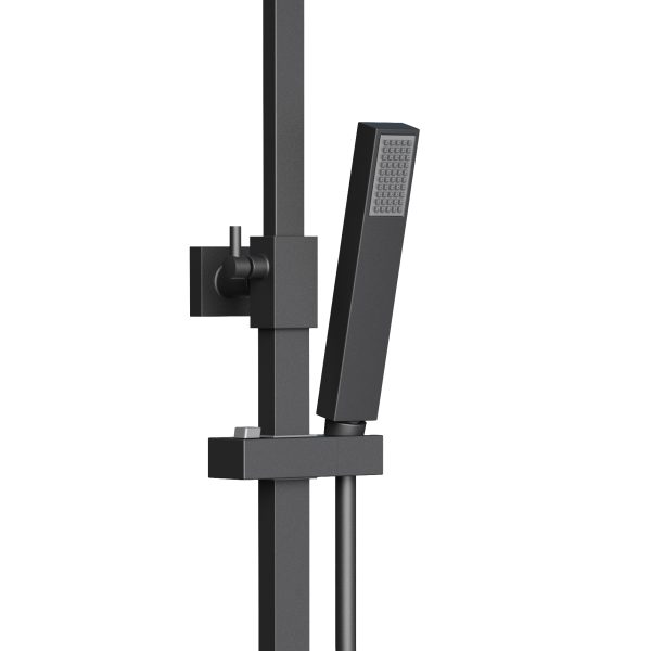 Aloni optima quadro regendoucheset - thermostatisch - opbouw - belgaqua - mat zwart